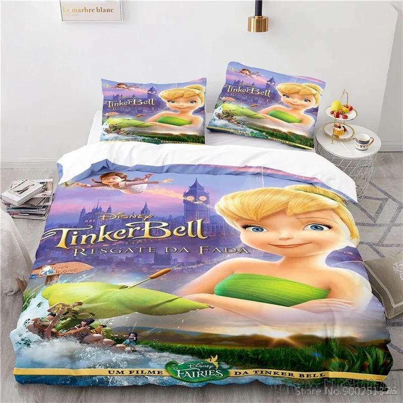 Tinker Bell Fairies 3D Print Duvet Cover Set HD Comforter Cover Bedclothes for Kids Bedding Sets Bedroom Decor