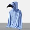Men Sun Protection Clothing Hooded Removable Brim Long Sleeve Breathable Mesh Coat with Side Pockets Anti-UV Outwear