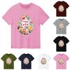 Children's Printed Short Sleeved Round Neck Casual Comfortable Loose Lightweight Top