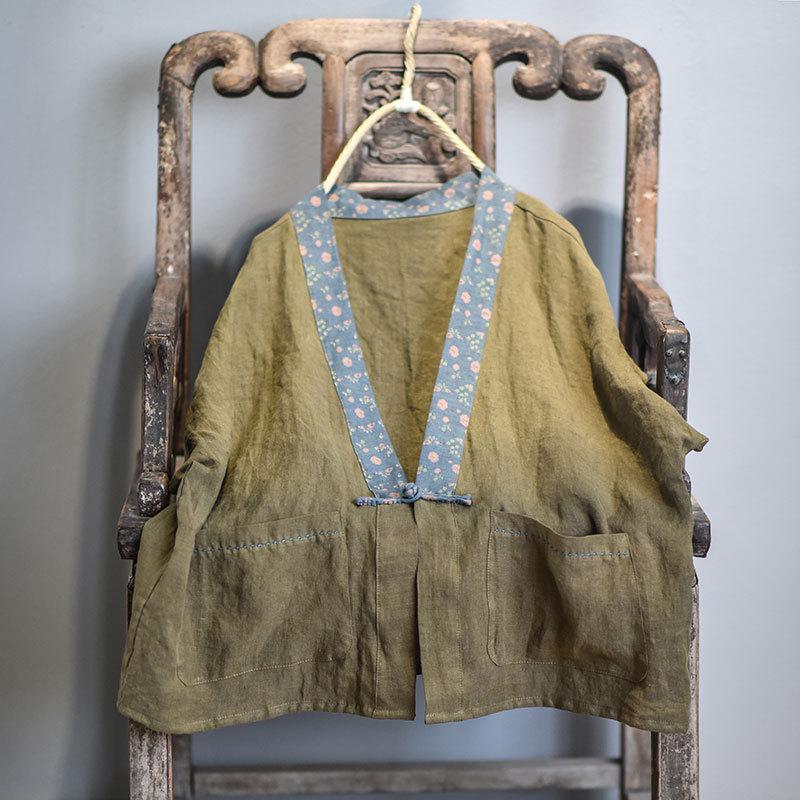 Johnature Весна-Осень с v-образным вырезом в стиле пэчворк на одной пуговице, хлопковый льняной кардиган, винтажные жилеты, свободные женские пальто