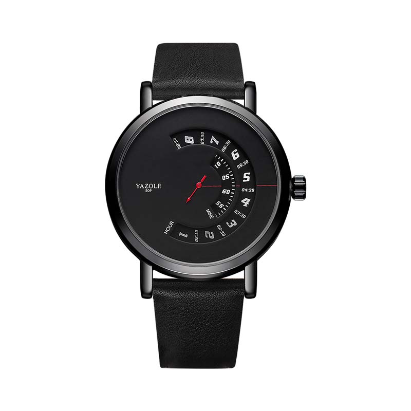 Relogio YAZOLE Men Watches s Fashion PU Strap Casual Unique Quartz Watch For Men Waterproof Wristwatch Reloj Hombre