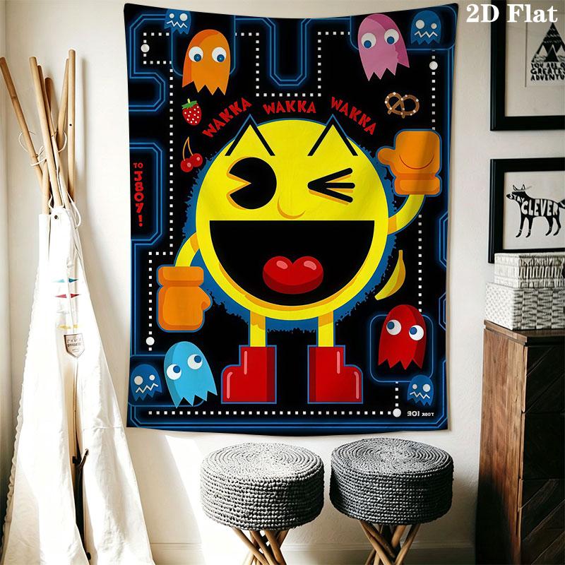 Pac-Man B Wall Hanging Printed Fabric Blanket Decorative Tapestries for Bedroom Living Room Home Decor