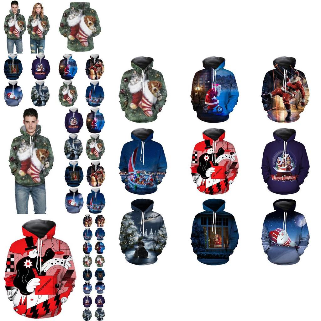 Уютный Мягкий Мужской Женский Рождественский 3D Уродливый Худи Свитер Пуловер Для Рождественских Вечеринок
