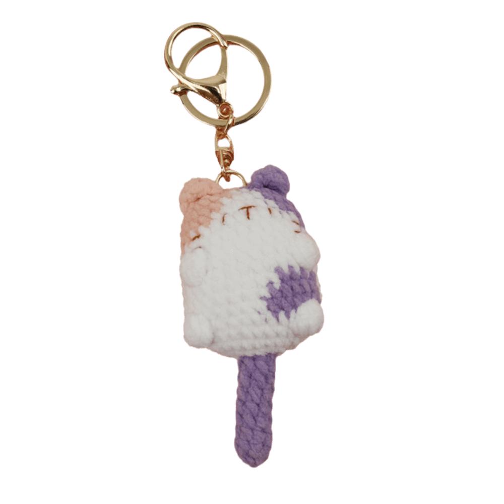 Decoration Cute Cat Kitten Keyring Crochet Cute Animal Pendant Cat Doll Keychain Bag Hanging