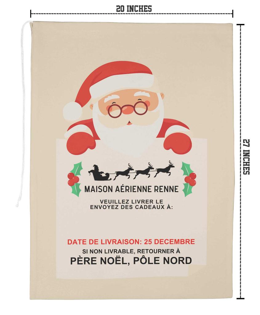 Printtoo Упаковка из 2 специальных рождественских мешков с завязками, очень большого размера, для многоразового хранения рождественских подарков, 27x20 дюймов