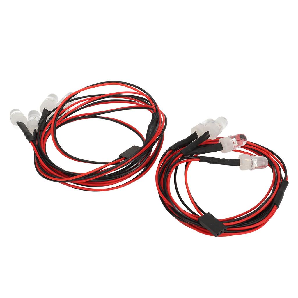 2 шт. Универсальные фары для RC-машины 7,4 В 8 мм 2 красных светодиода и 2 белых светодиода Комплект RC-подсветки