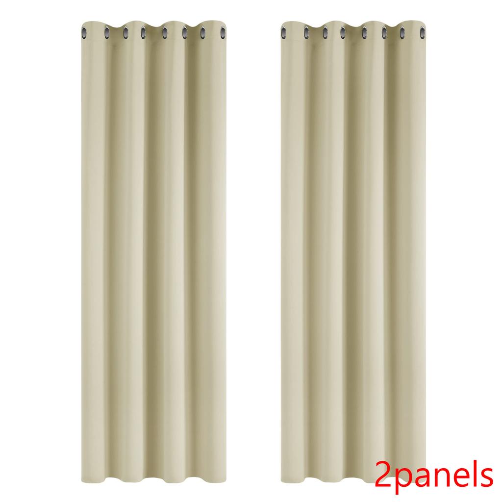 Grommet Solid Blackout Curtains for Bedroom and Living Room Window Drapes Thermal Insulated Room Darkening Curtains