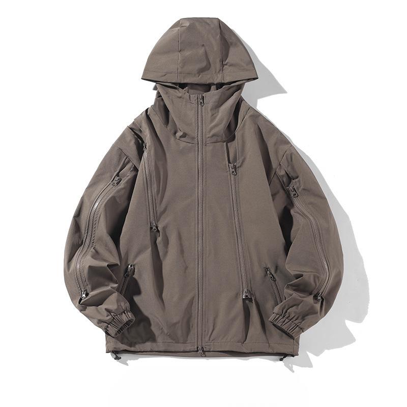Водонепроницаемая куртка большого размера в стиле Гонконга на белом фоне