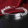 925 Sterling Silver Classic Smooth Side Bracelet Fashion Charm Jewelry