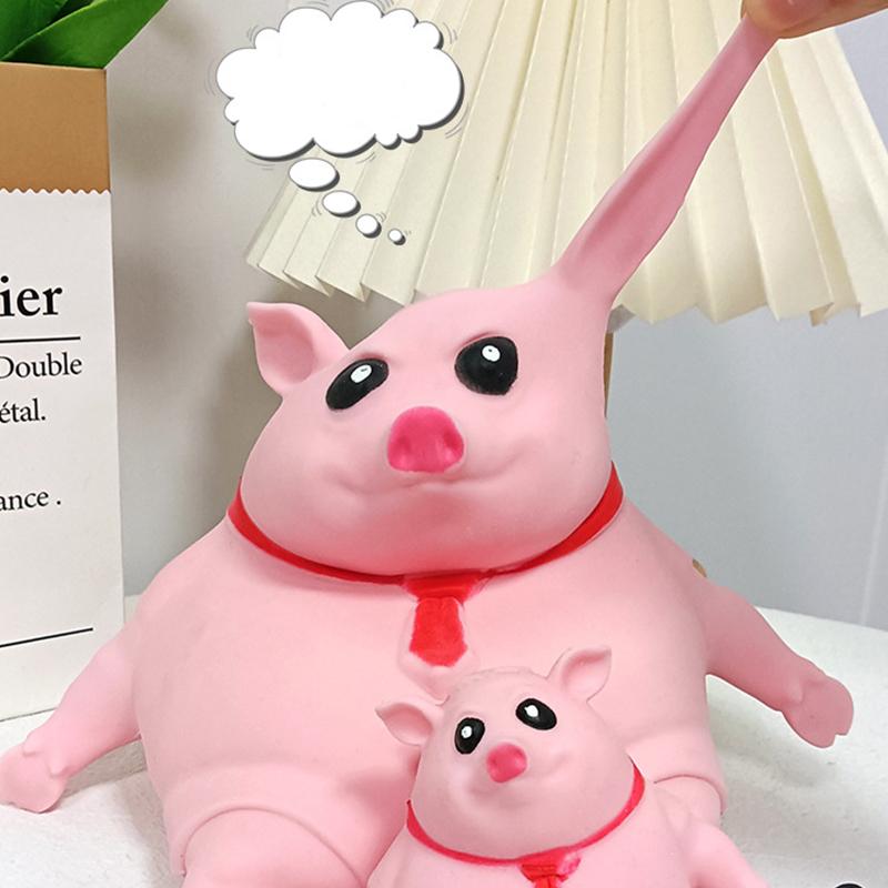 TPR Squishy Pig Stress Relief Toy Filled With Sand, Sensory Fidget Toys For Adults Teens, Funny Squeeze Sensory Toys