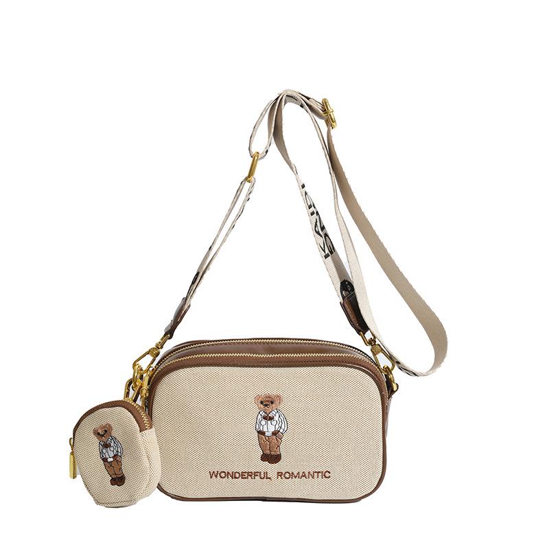 Katie Bear 2025 Autumn Fashion Canvas Crossbody Bag - Stylish & Trendy Women's Accessory