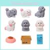 Cute Resin Dog Figurine Miniature Desk Ornament Tiny Pet Decor For Home