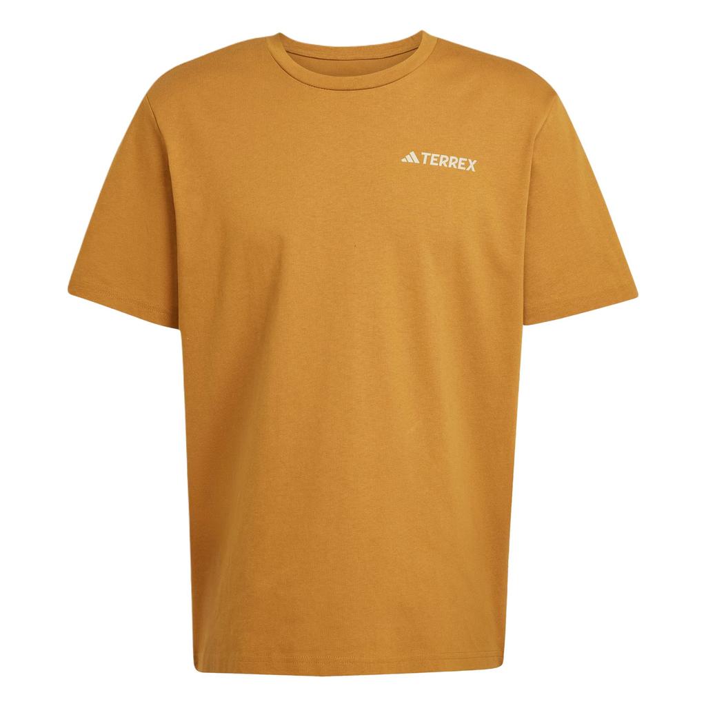 adidas Terrex Модная Простая Свободная Футболка Пуловер с Круглым Вырезом и Коротким Рукавом Мужские Топы Rock-Layer-Bronze Detective-Gold JY4835