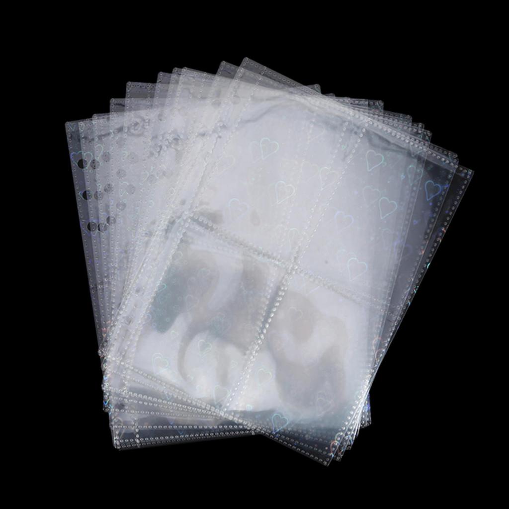 10pcs 4 Grids Photo Album Inner Pages A5 Kpop Binder Photocard Holder Photo Card Loose Leaf Idol Card Collect Book Refill Page