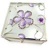 [L6490] - Purple 'Belle De Soie' Jewelry Box - 8x8x5 Cm