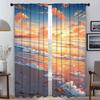 Небо и океан элегантные шторы для комнаты 2 шт тюль для спальни абажуры Хэллоуин украшение гостиная занавеска перегородка кухня
