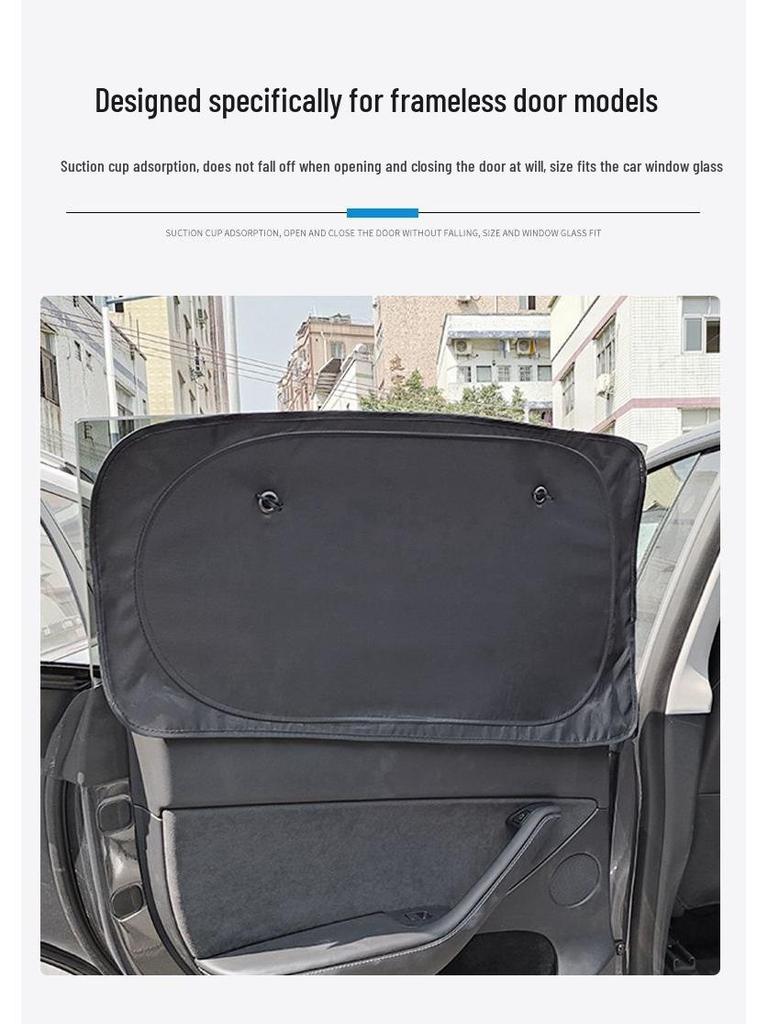 Солнцезащитный козырек для конфиденциальности Tesla Model 3/Y: Непрозрачная защита бокового окна с присоской - Теплоизоляция и защита от подглядывания