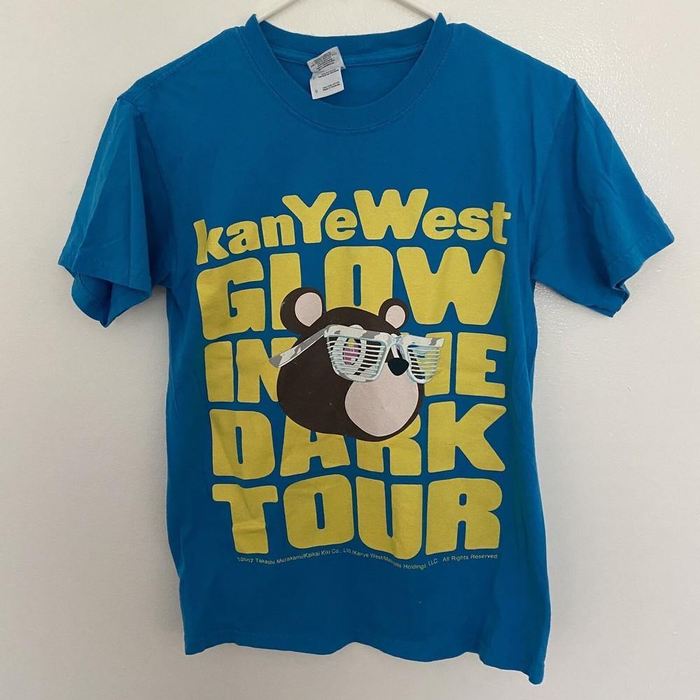 Винтажная футболка Kanye West Glow In The Dark Tour 2007 Мужская Маленькая Murakami Рэп Унисекс Футболка