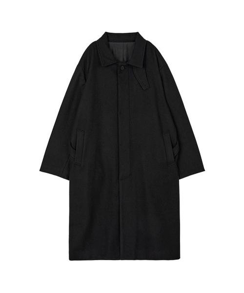 Bymono [Большие размеры XL-6XL] Однотонный Урбанистический Оверсайз Длинный Пальто с Высоким Воротником