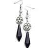 Inverted Pentagram  Pentacle  Faceted Drop Bead Silver Plated Earrings  Gothic Sword Earrings