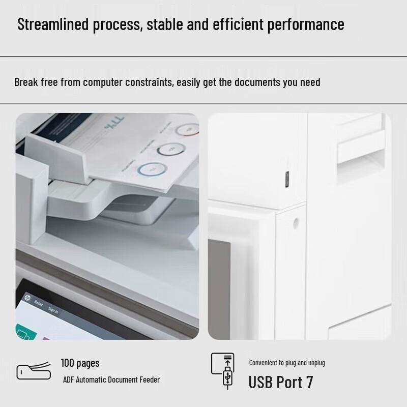 HP E78523dn A3 Color Laser Multifunction Printer CN plug (adapter included)