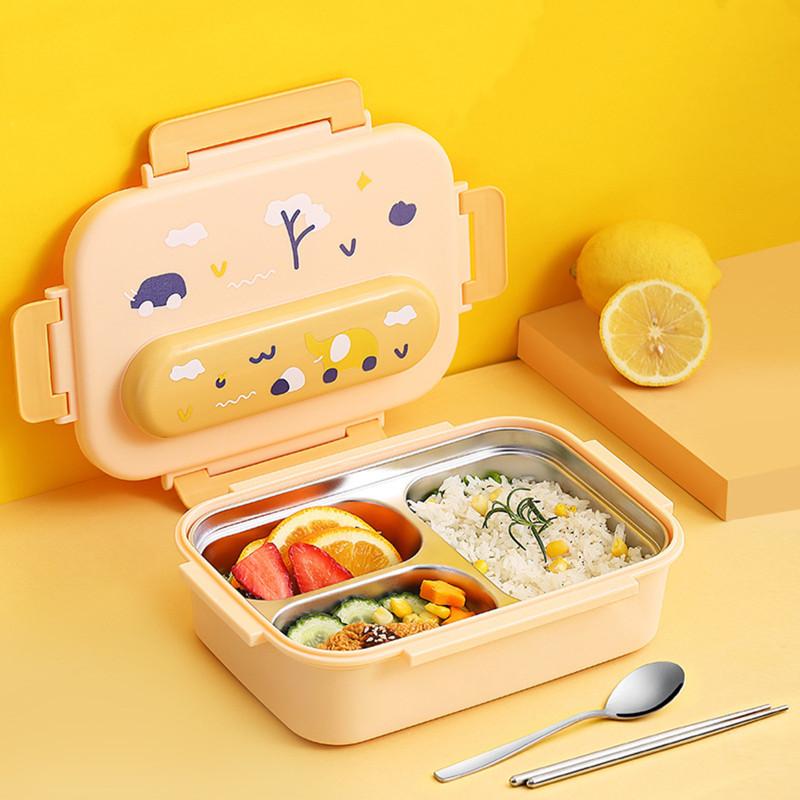 Children Cartoon Lunch Box Portable Detachable Leak-proof 316 Stainless Steel Bento Box With
