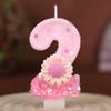 Креативные розовые цветы свечи с цифрами дня рождения товары для вечеринки украшение для торта подсолнухи