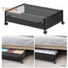 Under-Bed Storage Box with 360-Degree Swivel Pulleys Handle Design Zipper Closure Large Capacity Dustproof Quilts Clothes Storage Container