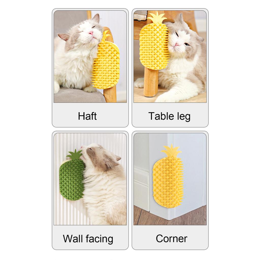 Yousheng Cat Self Groomer в форме ананаса для кошек, угловая массажная расческа с кошачьей мятой, щетка для ухода за длинной и короткой шерстью кошек и собак