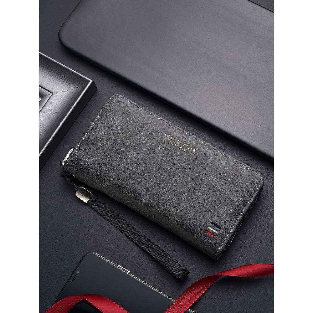 Мужские кошельки Длинный кошелек, Кожаный держатель для карт, Кошелек для монет, Деловой стиль