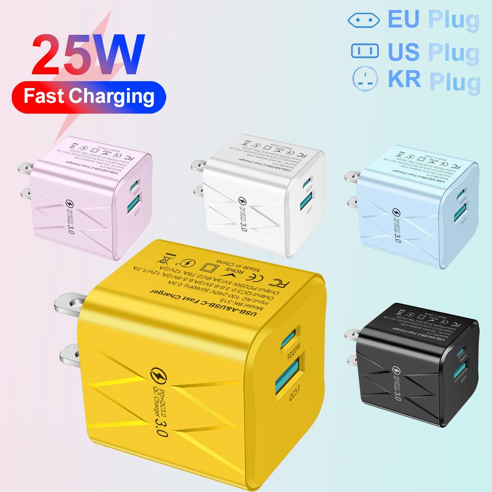 Мобильное зарядное устройство 25 Вт USB+PD Super Fast Charging (Стандарт ЕС/США/Кореи)