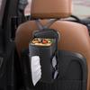 Leather Car Seat Side Storage Bag Hanging Auto Seat Organizer Tissue Bag Water Cup Holder Mesh Storage Pocket Car Storage Box
