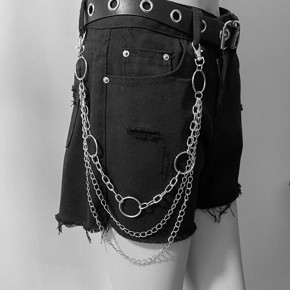 DIEZI Hip Hop Vintage Car Jeans Pants Key Chain Ring For Women Men Hip Hop Multilayer Star Tassel Chain Pendant Chain For Bag
