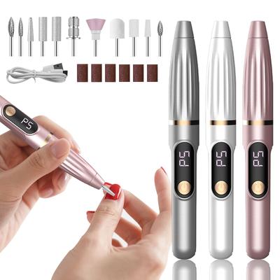 Электрическая машинка для ногтей со светодиодным цифровым дисплеем, регулируемая дрель для ногтей с 11 специальными насадками, совместимая с ногтями, кутикулой, низкая скорость, идеально подходит для или профессионального геля