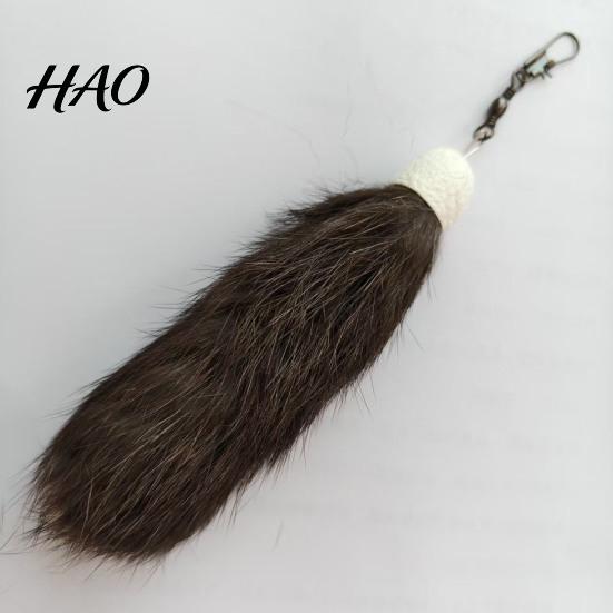 Safe Natural Fur Cat Toy Faux Tail Toy, Realistic Plush Tail, Interactive Hunting for Indoor Quiet Nighttime Play Cats, Simulated with Durable