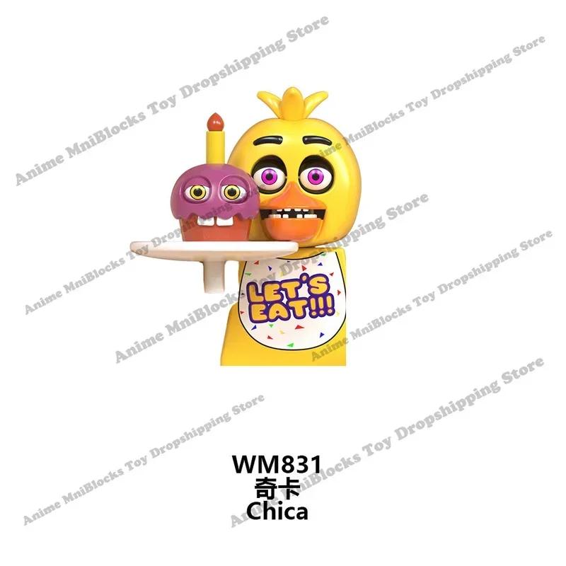 WM6074 WM6097 Сборка мини-кирпичиков FNAF Игровая фигурка Чика Фокси Медведь Бонни Кошмар Мальчик Малыш Скелет Триллер Игрушки подарок