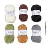 6 Rolls Scrubby Yarn Sparkle Glitter for Crocheting Dishcloths Hand Knitted Doll Bag with Crochet