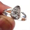 Natural Black Rutile Gemstone Handmade 925 Solid Sterling Silver Ring S.10 C3l16