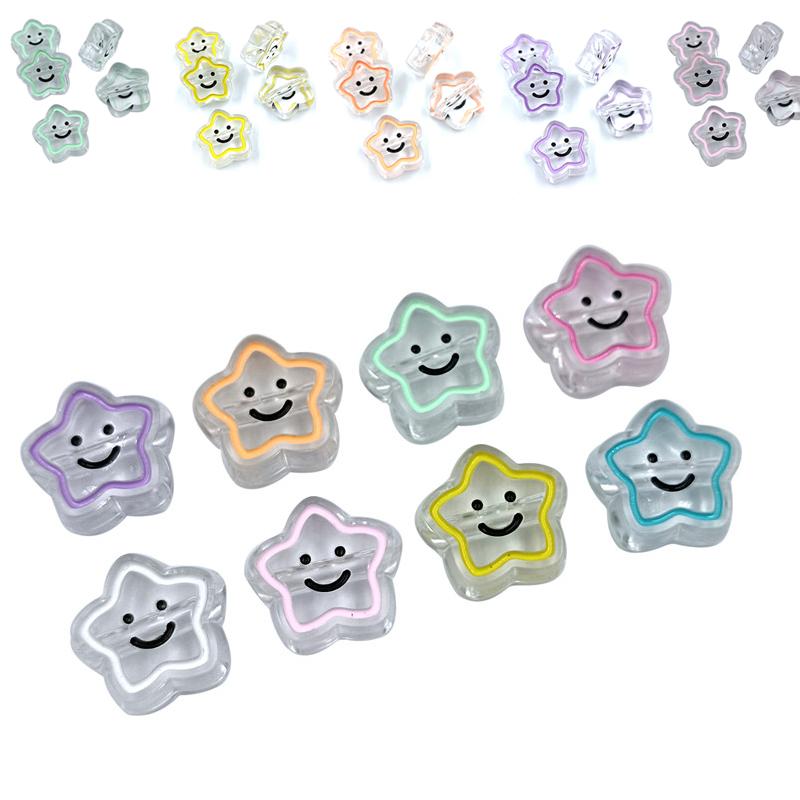 5 шт. 19 мм акриловые капельницы масла прозрачные пентаграммы смайлик бусины DIY ручной работы ожерелье из бисера веревка аксессуары для волос