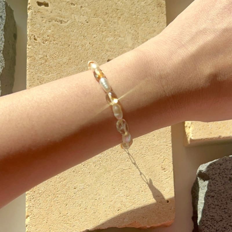 KIETIMOOR Citrine Pearl Bracelet Silver925