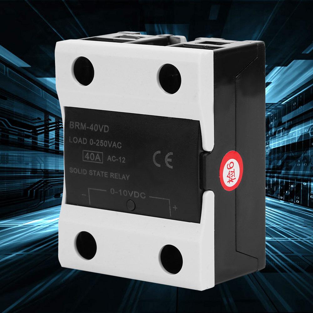 BERM BRM 40VD Solid State Relay 40A DC 0 10V AC 0 250V Flame Retardant Relay