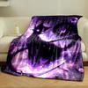 Purple Galaxy Themed Black Cat Blanket bedroom Blanket for Livingroom Couch lunch break Soft throw for Friend's festival Gift