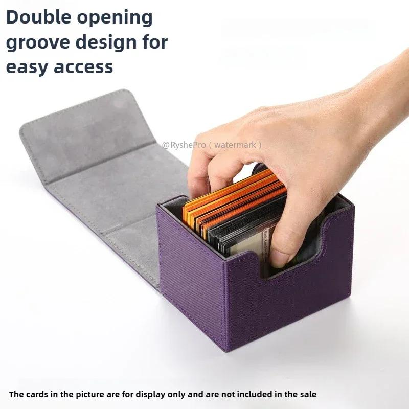 Commander Card Deck Box Fit 100+ Single Sleeved Card Storage Box Leather Magnet Magic Gathering Card Case for TCG CCG MTG Cards