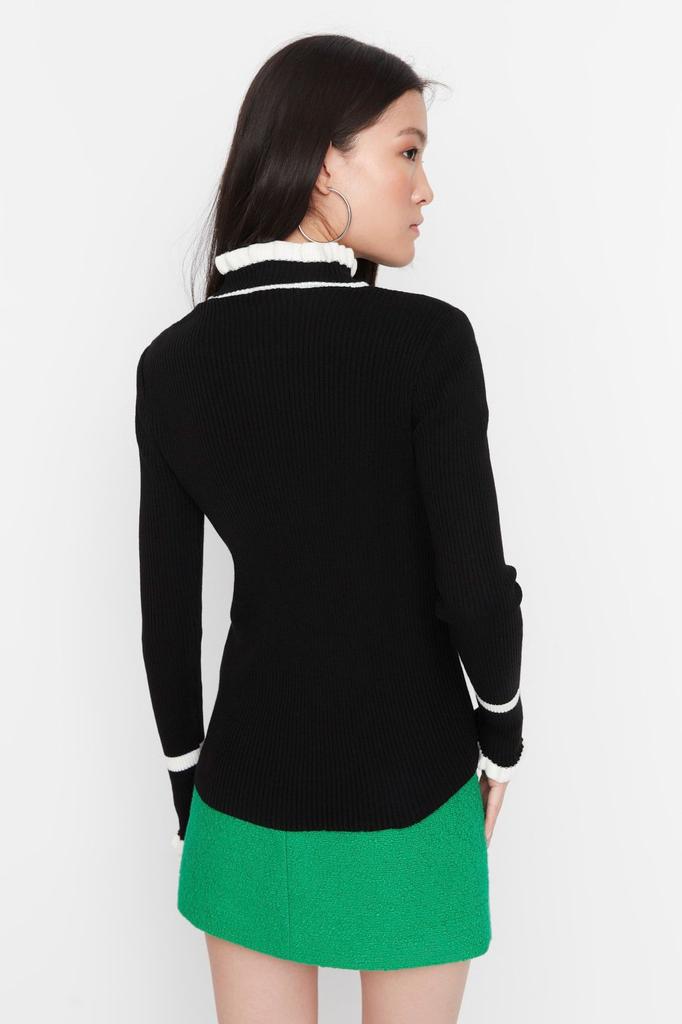 Женский свитер в элегантном стиле, трикотаж с цветными блоками, свитер