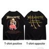 Футболки Megadeth Футболки группы для мужчин Винтажный хэви-метал Винтажная хлопковая футболка Круглый воротник Короткий рукав Подарок Одежда Уличная одежда