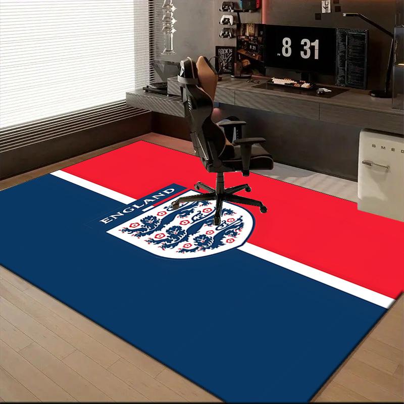 England Football Crest Printed Office Carpet Chair Cushion Entryway Rug, Rugs for Living Room, Bedroom Christmas gifts