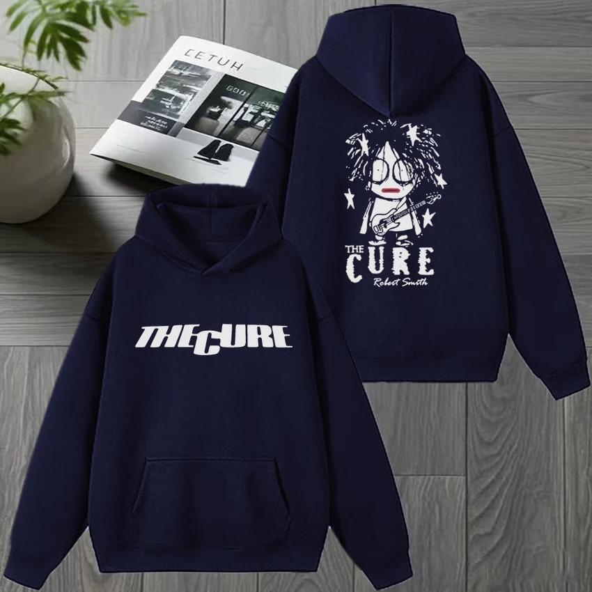 Рок-группа THE CURE 90-е Альтернативный рок Двусторонняя печать уличная одежда Унисекс винтаж хип-хоп Худи Мужчины женщины Флис Толстовка