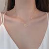 Women Square Clavicle Chain Geometric Interlocking Necklace Shiny