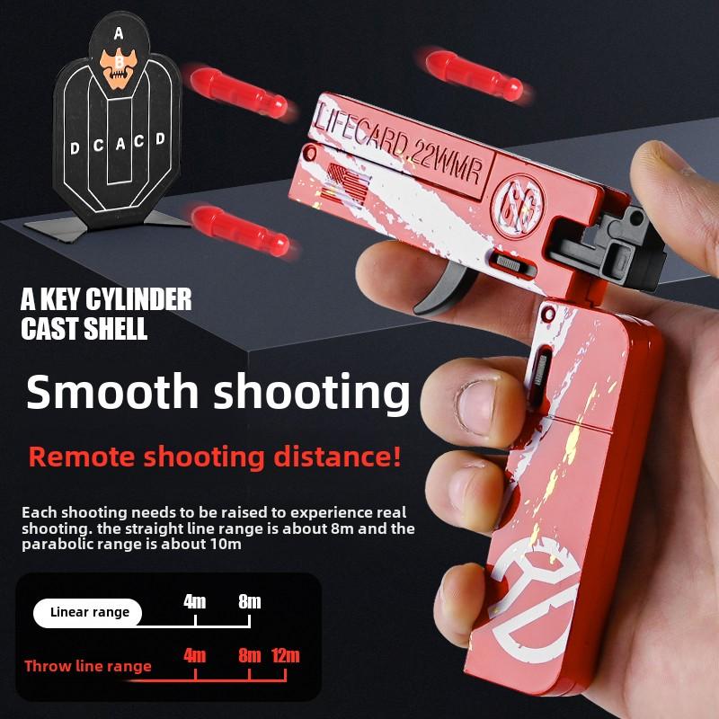 2.0 Улучшенная складная пистолет-игрушка из сплава Lifecard, бластер с мягкими пулями, модель пистолета для стрельбы, подарки на день рождения для взрослых, детей, мальчиков