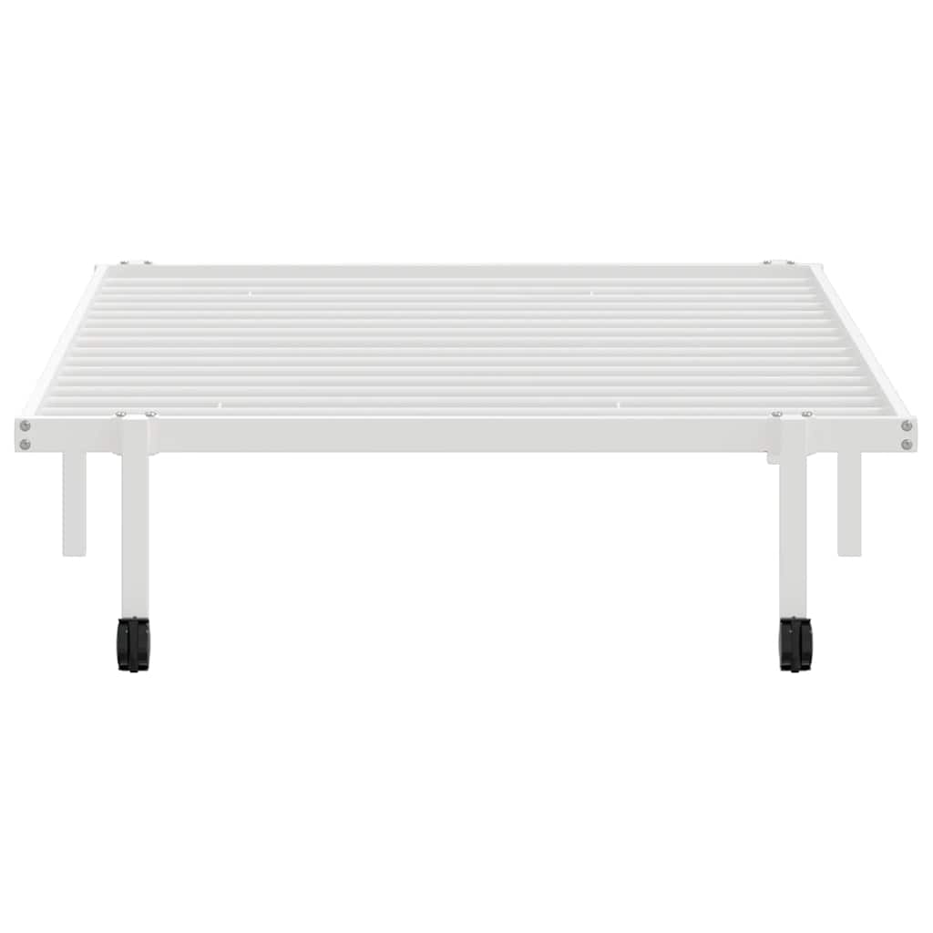 Rama Łóżka Bez Materaca Składana Biała 107X203 Cm Stalowa